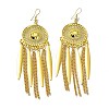 Golden Alloy Chandelier Earrings LS-EJEW-D092-03D-G-1