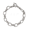 304 Stainless Steel Oval Link Chain Bracelets for Women BJEW-JB12855-02-2
