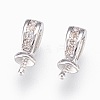 Brass Cup Pearl Peg Bails Pin Pendants KK-P150-17-2
