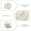 SUPERFINDINGS 8Pcs 2 Style Camellia Shaped Polyester Alligator Hair Clips PHAR-FH0001-03-4