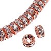 Rondelle Brass Rhinestone Spacer Beads RB-PH0001-05RG-NF-1