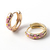 Flower Enamel Hoop Earrings EJEW-G290-03G-F-3