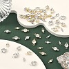 120Pcs 4 Styles Brass Pave Clear Cubic Zirconia Connector Charms RB-YW0001-31G-5