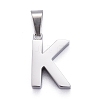 Non-Tarnish 304 Stainless Steel Letter Pendants STAS-H127-K-P-1