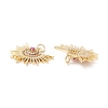 Brass Micro Pave Deep Pink Cubic Zirconia Pendants KK-Z019-15G-2