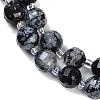 Natural Snowflake Obsidian Beads Strands G-G182-B35-03-4