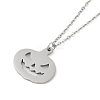 Halloween Series 202 Stainless Steel Cable Chain Pumpkin Pendant Necklaces NJEW-S005-01P-B-1