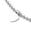 304 Stainless Steel Heart Charm Anklets AJEW-AN00354-2