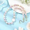 Natural Kunzite Nuggets & Natural Cultured Freshwater Pearl & Keshi Pearl Coin Beaded Bracelets NJEW-JN06574-01-1