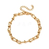304 Stainless Steel Bowknot Link Chain Bracelets for Women BJEW-F529-08G-3