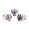 Natural Amethyst Adjustable Rings RJEW-P043-03P-17-1