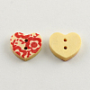 2-Hole Printed Wooden Buttons X-BUTT-R031-224-2