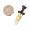 Glass Seed Beaded Broadsword Shape Pendants PALLOY-MZ00543-2