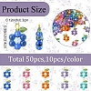 50Pcs 5 Colors Acrylic & ABS Plastic Pearl Pendants PALLOY-YW00199-2