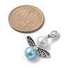 Angel Alloy & Glass Pearl Round Bead Pendant Decorations HJEW-JM01292-3