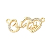Brass Micro Pave Clear Cubic Zirconia Links KK-D357-03H-G-1