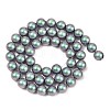 Frosted Glass Pearl Beads Strands GLAA-A044-08A-15-2