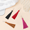 8Pcs 4 Colors PU Leather Tassel Dangle Earrings EJEW-CL0001-02A-7