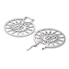 304 Stainless Steel Sun Hoop Earrings EJEW-R156-11P-2