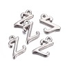 Platinum Plated Alloy Letter Pendants PALLOY-J718-01P-Z-2