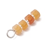 7Pcs 7 Styles Natural Mixed Gemstone Disc Heishi Beaded Pendants PALLOY-JF04151-02-5