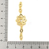 Brass Pave Clear Cubic Zirconia Flower Links Connector Charms KK-P277-50G-3