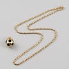 304 Stainless Steel Football Pendant Necklace with Box Chains for Women X1-NJEW-SZC0003-01G-2
