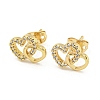Brass Micro Pave Cubic Zirconia Ear Studs EJEW-P261-27F-G-1