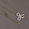 Glass Beaded Bowknot Pendant Necklaces LS-LG8345-3-2