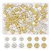 100Pcs 4 Styles Alloy with Rhienstone Beads RB-AR0003-15-1