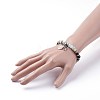 Natural Obsidian Stretch Charm Bracelets BJEW-JB03420-05-3