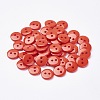 2-Hole Flat Round Resin Sewing Buttons for Costume Design BUTT-E119-24L-08-1