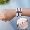 12Pcs 12 Colors Handmade Polymer Clay Heisih Beaded Stretch Bracelets Set with Evil Eye BJEW-SW00034-5
