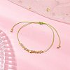 Natural Round Peridot Beads Braided Bead Bracelets for Women BJEW-JB11655-09-1