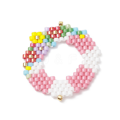 Handmade Loom Pattern Seed Beads PALLOY-MZ00115-1