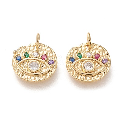 Brass Micro Pave Clear Cubic Zirconia Charms LS-KK-F820-22G-1