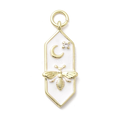 Brass Micro Pave Cubic Zirconia Pendants KK-A278-07G-02-1