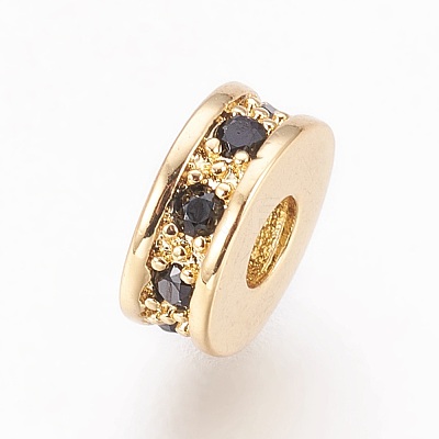 Brass Micro Pave Cubic Zirconia Beads LS-ZIRC-F088-037G-1