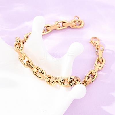 304 Stainless Steel Cable Chain Bracelets for Women Men BJEW-F529-04G-1