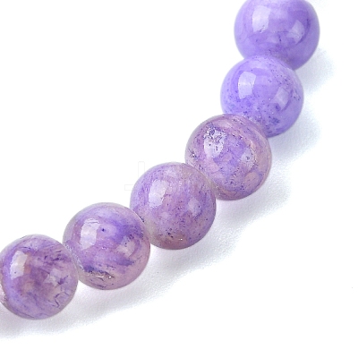 6.5mm Dyed Natural White Jade Round Beaded Stretch Bracelets for Women BJEW-JB10734-1