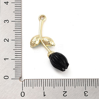 Alloy Resin Flower Pendants PALLOY-U003-06G-04-1