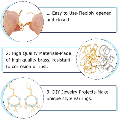 200Pcs 2 Colors Brass Leverback Earring Findings KK-SP0001-03-1