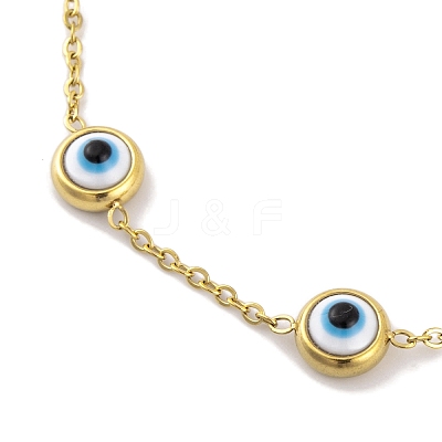 Ion Plating(IP) 304 Stainless Steel Chains Anklet AJEW-H148-11G-02-1