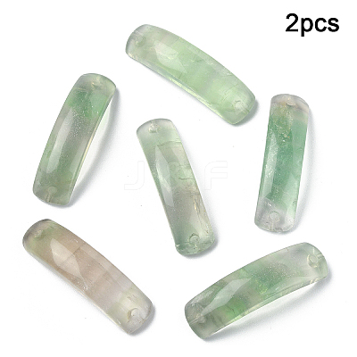 2Pcs Natural Fluorite Connector Charms G-YW0002-72C-1
