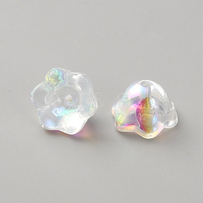 Transparent Glass Bead Caps GLAA-WH0036-40A-1