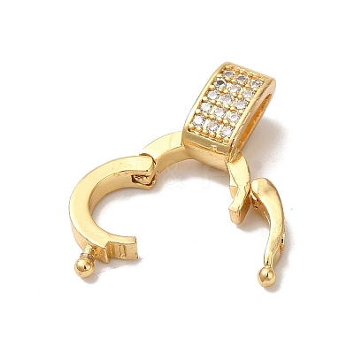 Rack Plating Brass Micro Pave Clear Cubic Zirconia Twister KK-A222-03A-G-1