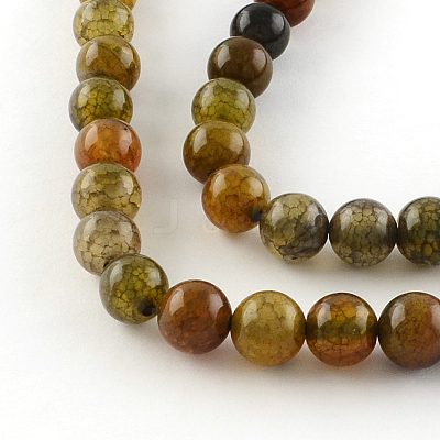 Dyed Natural Dragon Veins Agate Round Bead Strands G-R342-6mm-08-1