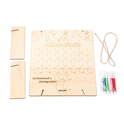 Poplar Wood Countdown Day Calendar Commemoration Drawing Board DIY-H136-03-1