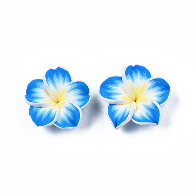 Handmade Polymer Clay 3D Flower Plumeria Beads LS-X-CLAY-Q192-30mm-05-1