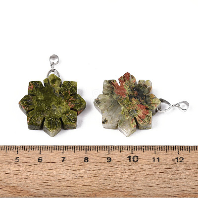 Natural Unakite Pendants G-T144-12G-1